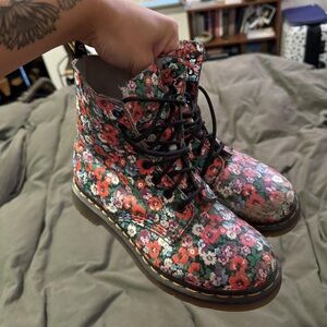 Dr. Martens Multicolor Floral Combat Boots